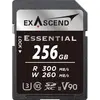 Image de Exascend Carte SDXC 256GB UHS-II V90 R300/W280 Série Essential (Nouveauté) (256 Go, SDXC, U3, UHS-II), Carte mémoire, Noir