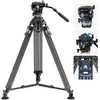 Image de Neewer Carbon Fiber One-Step Video Tripod With Adjustable Damping Fluid Head (Carbone), Trépied, Noir