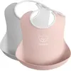 Image de BabyBjörn, Bavoir, Bavoir pour bébé, 2 pièces, gris / rose poudré (4 Mois)