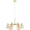 Image de Markslöjd, Suspension, AMBRA Pendant 6L Brass/Amber (E14)