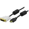 Image de Deltaco HDMI-113 - 3 m - HDMI - DVI-D - Or - Noir - Blanc - Mâle/Mâle (3 m), Câble vidéo
