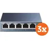 Image de TP-Link TL-SG105 3-Pack (5 ports), Switch réseau, Gris