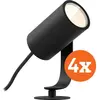Image de Philips, Éclairage d'extérieur, Hue Lily Starter Pack White and Color prikspot 4-Pack (IP67)
