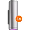 Image de Philips, Éclairage d'extérieur, Hue Appear muurlamp White & Color - RVS 4-Pack (IP44)