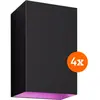 Image de Philips, Éclairage d'extérieur, Hue Resonate muurlamp White and Color zwart 4-pack