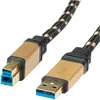Image de Roline Câble GOLD USB 3.0, type A-B 0,8m (0.80 m, USB 3.2 Gen 1), Câble USB