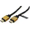 Image de Roline Câble HDMI haute vitesse GOLD + Ethernet, M/M, 2 m (2 m), Câble vidéo, Or, Noir