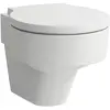 Image de Laufen, Cuvette toilettes + bidet, WC suspendu VAL chasse d'eau basse, sans rebord blanc