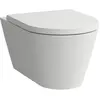 Image de Laufen, Cuvette toilettes + bidet, WC suspendu KARTELL sans rebord, chasse d'eau basse position blanc mat