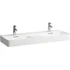 Image de Laufen, Lavabo, Double lavabo VAL 1200x400mm LCC blanc avec robinetterie un trou (420 mm, 1200 mm)
