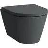 Image de Laufen, Cuvette toilettes + bidet, WC mural COMPACT KARTELL sans rebord, chasse d'eau basse graphite mat