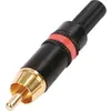 Image de Neutrik Fiche Rca - Dorée - Anneau Rouge, Câble + prise électronique, Noir, Rouge