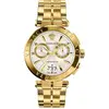 Image de Versace, Montre, VE1D01920, Or, Argent, (Chronographe, Montre analogique, Swiss Made, 45 mm)