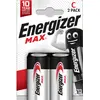 Image de Energizer Max Alcaline (2 pcs, C, 8000 mAh), Batteries + piles