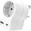 Image de Skross, Adaptateur de voyage, Länderstecker Europe to UK USB AC20PD weiss