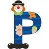 Image de Sevi, Lettre en bois + en tissu, Clown P