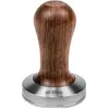 Image de Lelit Tamper 58,35mm avec poignée en noyer, Machine à café : accessoires, Argent, Marron