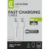 Image de Cellularline Fast Charging 200cm weiss 5A/100W, USB Type-C auf USB Type-C (2 m, 100 W), Câble USB