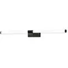 Image de Fabas Luce, Éclairage pour tableau + miroir, Applique murale/miroir à LED pour salle de bain Ago 55x88mm 14W blanc chaud IP44 noir (840 lm)