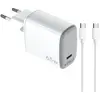 Image de Celly Chargeur Mural Usb-a Et Usb-c Uptc1usbc65wctc 65w