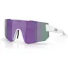Image de Bliz, Unisexe, Lunettes de sport, P005 (blanc mat, Smoke/Violet miroité), Blanc, Violet, Gris