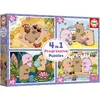 Image de Educa 4 Puzzles - Capyfun (20 pièces)