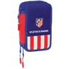 Image de Atletico Madrid FC, Trousse, Dreifaches Federmäppchen Atlético Madrid Blau Weiss Rot 12,5 x 19,5 x 5,5 cm 37 Stücke