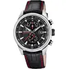 Image de Festina, Montre, Montre Chronographe Timeless F20695/6 Bracelet Cuir Noir, Homme, Argent, Noir, (Chronographe, 44 mm)