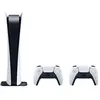 Image de Sony PlayStation 5 Digital Edition 825GB with 2 Dualsense Controller - White, Console de jeu, Blanc, Noir