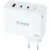 Image de Tooq Technology CARGADOR DE PARED GaN 2xUSB-C/PD USB-A/QC 100W (100 W), Chargeur USB, Blanc