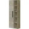 Image de CaliCosy, Armoire de salle de bain, Colonne suspendue 1 porte avec 5 niches de rangement H135 cm (51 x 25 x 135 cm)