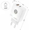 Image de Tech One Tech Wandladegerät TEC2270 65 W (65 W, 2 ports), Chargeur USB, Blanc
