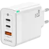 Image de Aisens CARGADOR GAN 65W 2XUSB-C PD3.0 QC4.0 1XUSB-A QC3.0 BLANCO (65 W, 3 ports), Chargeur USB, Blanc