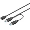 Image de PremiumCord Kabelis USB 2x USB-A - micro-B 0.3 m Juodas (ku3y01) (0.30 m, USB 3.2 Gen 1), Câble USB