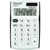 Image de Rebell, Calculatrice, RE-SHC312 Petite calculatrice de poche, écran 12 chiffres, blanc/noir (Fonctionnement sur piles)