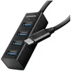 Image de Axagon HUE-M1C Mini hub USB-C super rapide, 4x USB 3.0 (USB-C, 4 ports), Station d'accueil + hub USB, Noir