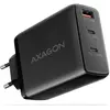 Image de Axagon ACU-DPQ100, GaN nabíje ka do sít , 3x port (USB-A + dual USB-C), PD3.0/PPS/QC4+/Apple (100 W, 3 ports), Chargeur USB, Noir