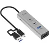 Image de i-tec Universal Charging Metal HUB 2x USB-C 3.2 Gen.1 + 2x USB-A 3.2 Gen.1 1x USB-C PD 85W (USB-A, USB-C, 4 ports), Station d'accueil + hub USB, Argent, Gris