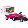Image de Dolu Tracteur rose Licorne Enfants Tracteur à pédales rose avec remorque