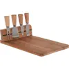 Image de Excellent Houseware Plateau à fromage avec 4 couteaux - set de 5 pièces - env. 30 x 20 x 8,5 cm, Planche à découper, Marron