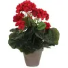 Image de Mica Decorations, Plantes artificielles, Géranium artificiel Rouge en pot gris (33 cm)