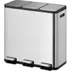 Image de EKO Système de tri des déchets Essential splitted Poubelle à pédale 3 x 15 L en acier inoxydable, Poubelle, Argent, Gris
