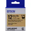 Image de Epson, Ruban d'étiquetage, Cassette D'étiquettes Lk-4kbk (1.20 cm, Noir, Or)