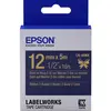 Image de Epson, Ruban d'étiquetage, Cassette D'étiquettes Lk-4hkk (1.20 cm, Bleu, Or)