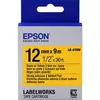 Image de Epson, Ruban d'étiquetage, Lc-4ybw9 (1.20 cm, Jaune, Noir)