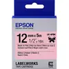 Image de Epson, Ruban d'étiquetage, Cassette D'étiquettes Lk-4pbk (1.20 cm, Noir, Pink)