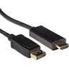 Image de ACT Câble de conversion DisplayPort mâle vers HDMI-A mâle 1,80 m. Longueur : 1,8 m Dp mâle (1.80 m), Câble vidéo, Noir