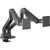 Image de ACT Bras double écran office premium, avec vérin à gaz (Tables, 34", 20 kg), Support de moniteur, Noir