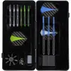 Image de Longfield Darts Lot de fléchettes Longfield Steeltip - revêtement noir, dans un étui à fléchettes