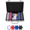 Image de Longfield Set de poker dans une mallette argentée contenant 200 jetons (11,5 grammes) (Multilingue)